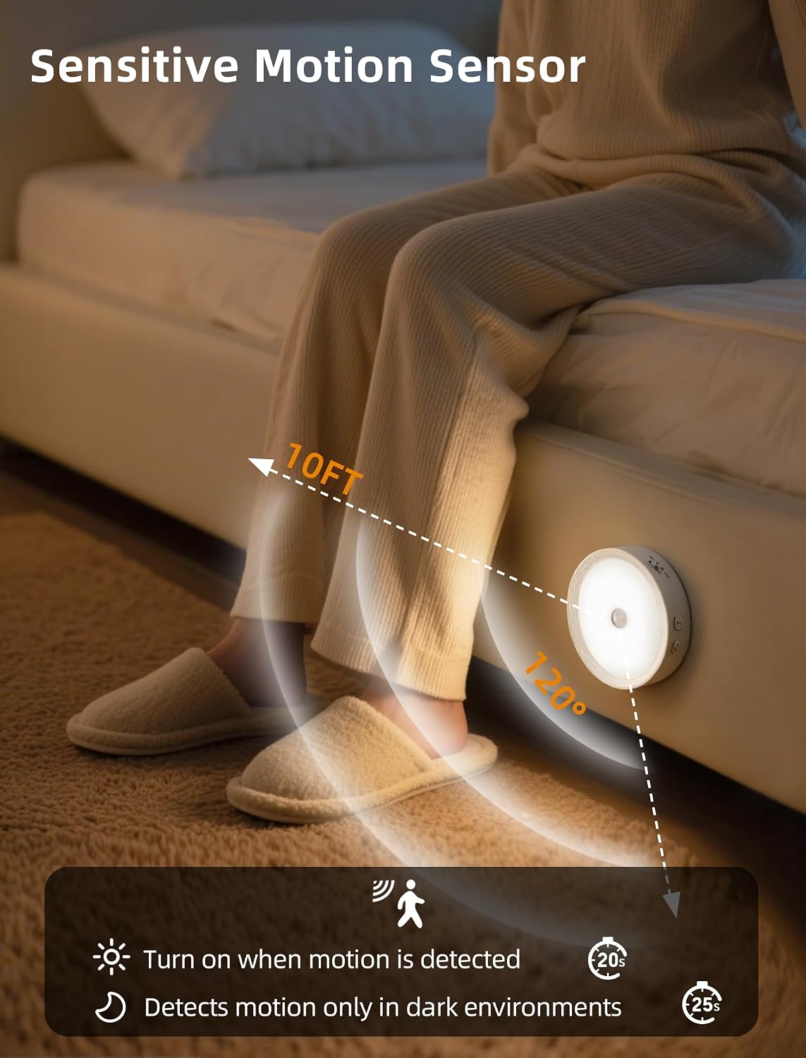 Luces LED adhesivas sensor movimiento gabinete