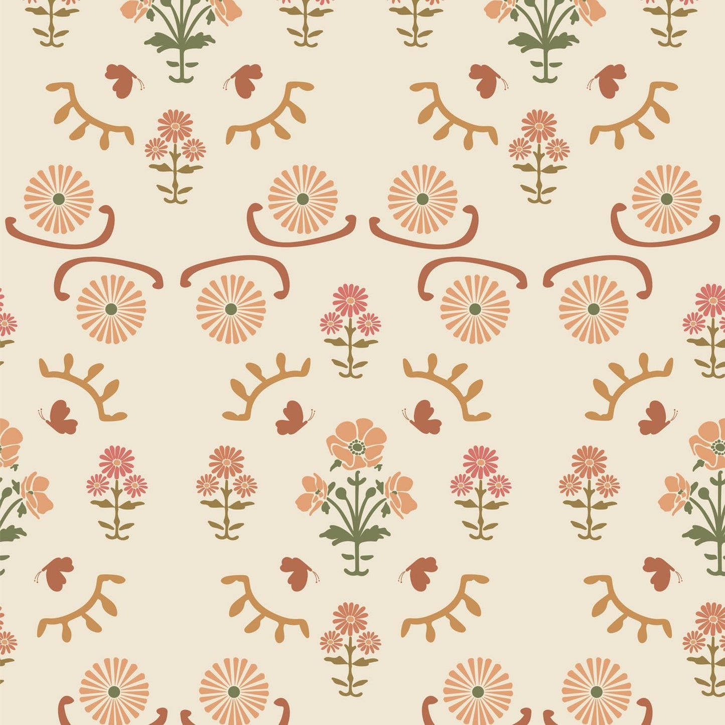 Papel tapiz floral bohemio 17x394pulg autoadhesivo para dormitorio