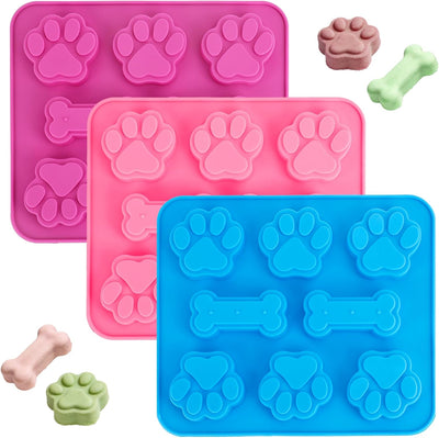Moldes de silicona antiadherentes para hornear y congelar alimentos para perros