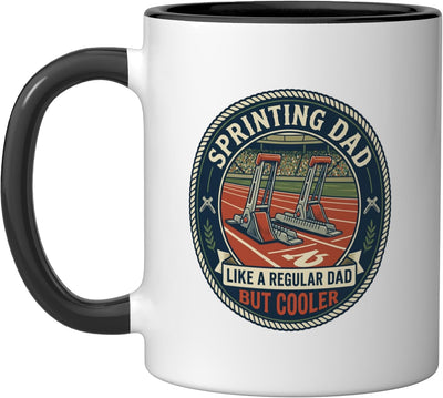 Taza Cerámica para Padre Corredor Sprint Track Negro/Blanco
