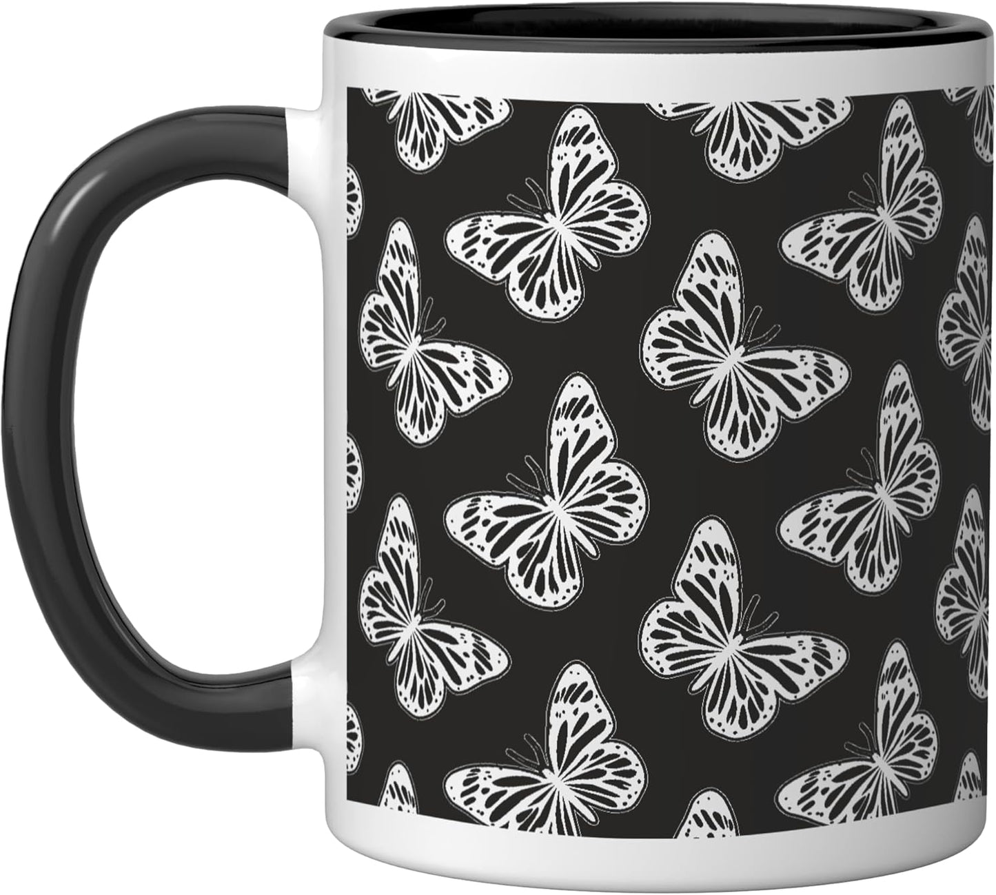 Taza cerámica Butterfly Edición Negra Negro/Blanco
