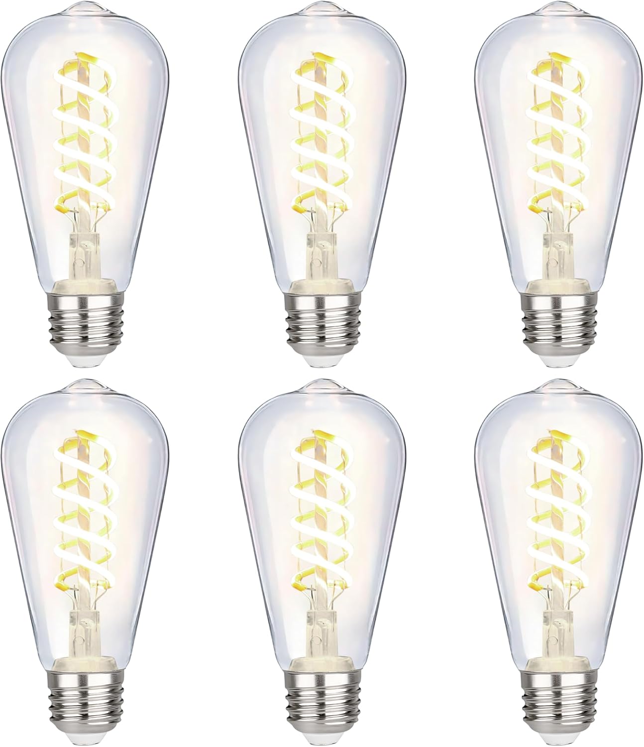 Pack 6 Bombillas LED Edison E26 6W Blanco Neutro 4000K