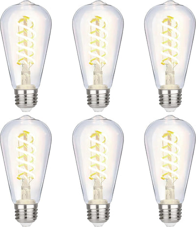 Pack 6 Bombillas LED Edison E26 6W Blanco Neutro 4000K