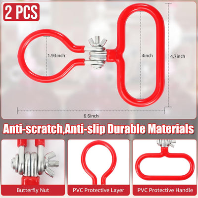 Paquete de 2 manijas de vidrio tipo Carboy para cuello liso 3-6 galones
