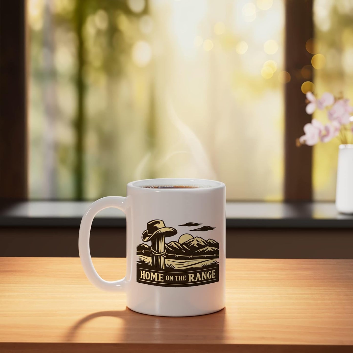Taza Cerámica Rústica Estilo Oeste Blanco