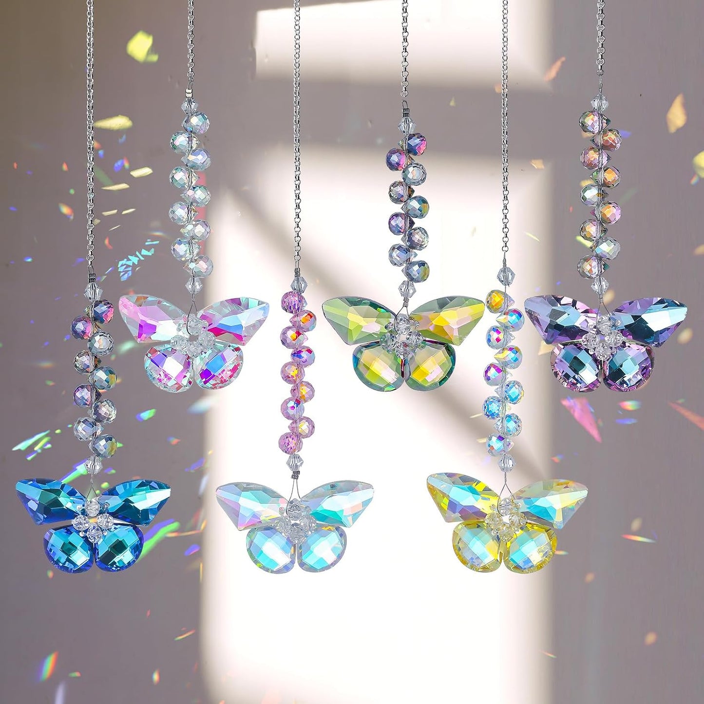 6 Pzas Atrapasoles Cristal Colgantes Decoración Ventana Jardín