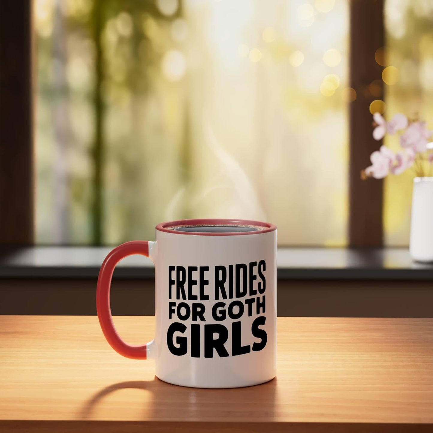 Taza Cerámica para Chicas Góticas Roja/Blanca
