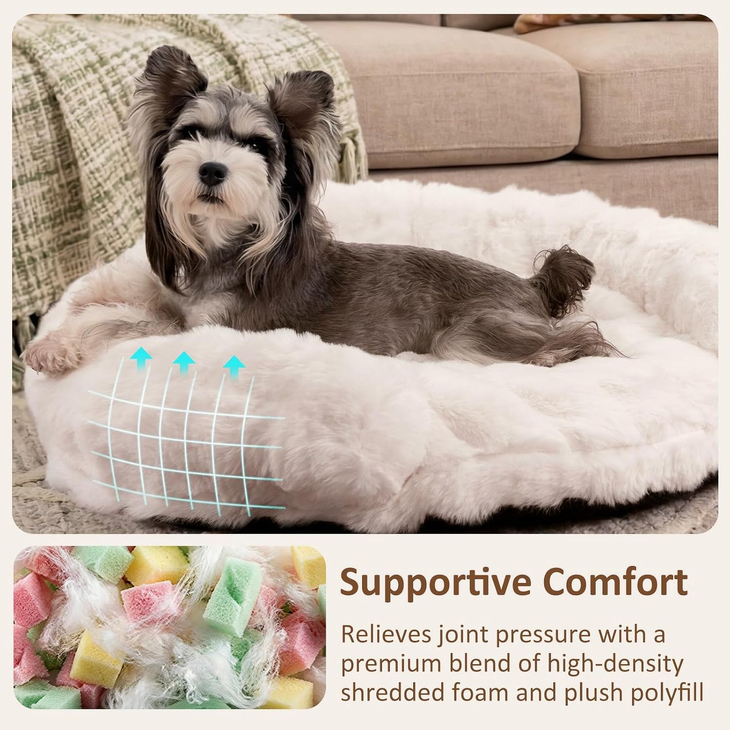 Sofá cama perros ortopédico redondo felpa lavable con funda