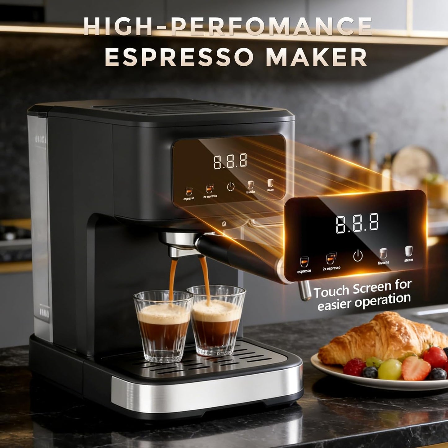 Cafetera Espresso Compacta con Espumador Leche 15 Bar