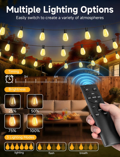 Luces led exteriores 110ft con control remoto 2700K