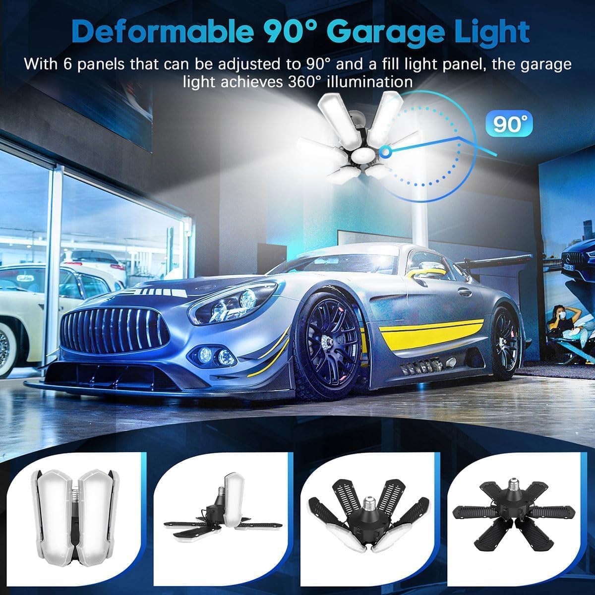 Luz LED Garaje Deformable 150W 15000LM E26/E27