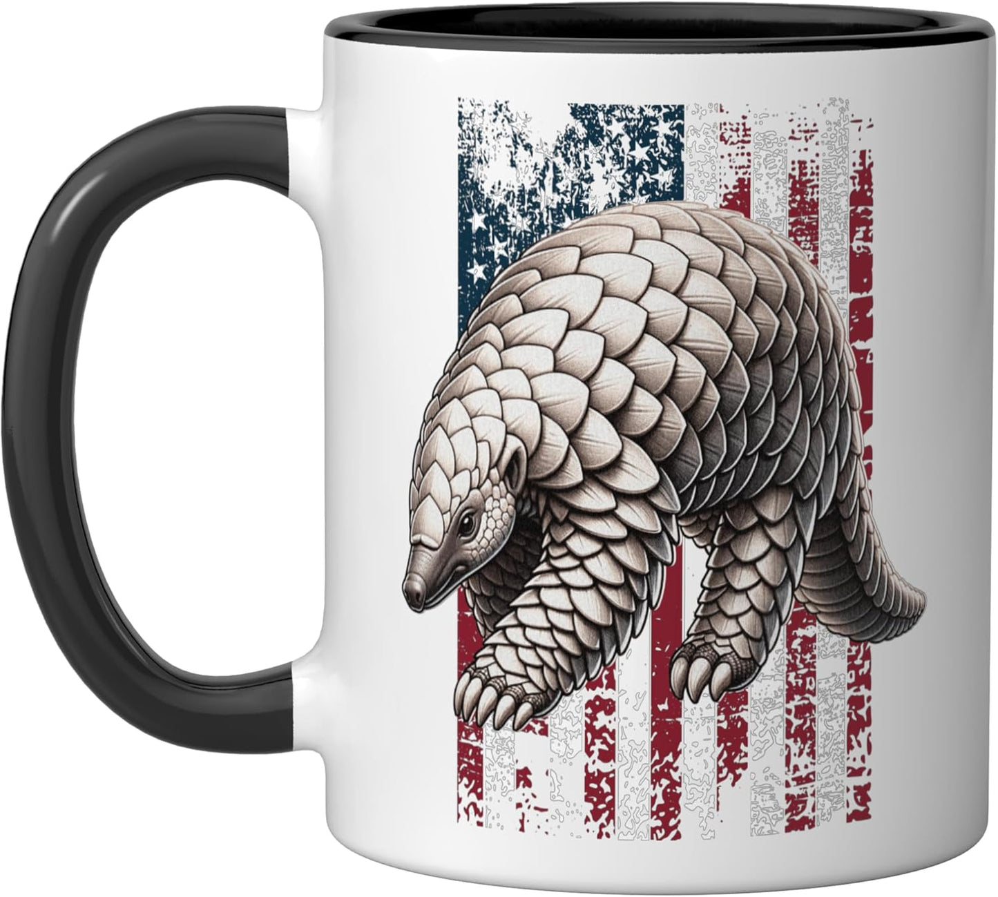 Taza cerámica americano pangolino negro/blanco