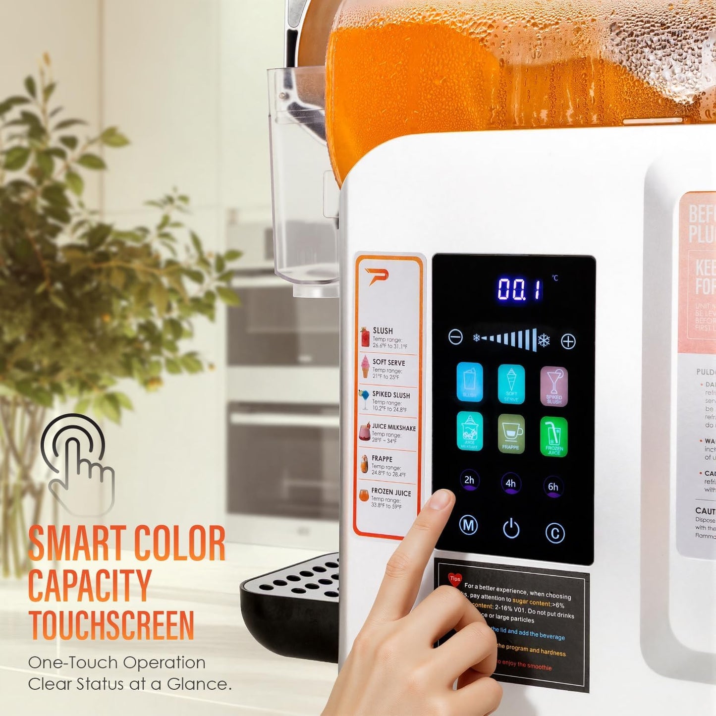 Máquina de helado inteligente con 6 preajustes y pantalla táctil