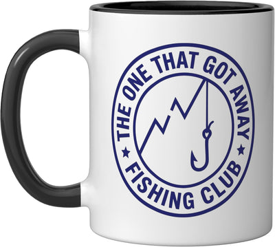 Taza Cerámica Pesca Humorística Negro/Blanco