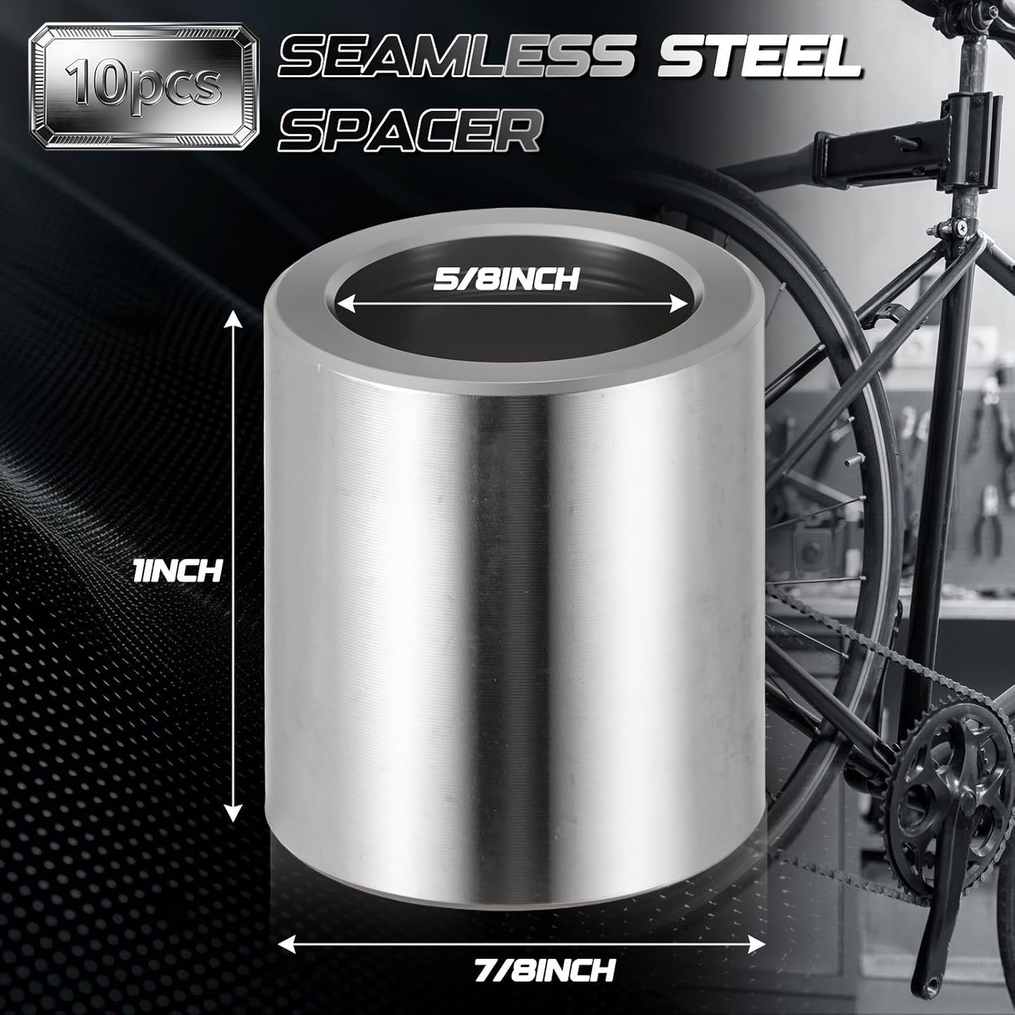 Espaciadores acero inox 7/8x5/8x1 pulg redondos