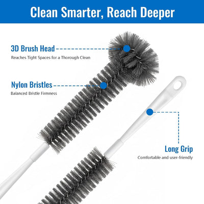 Cepillo largo 14.6pulg flexible para limpieza profunda