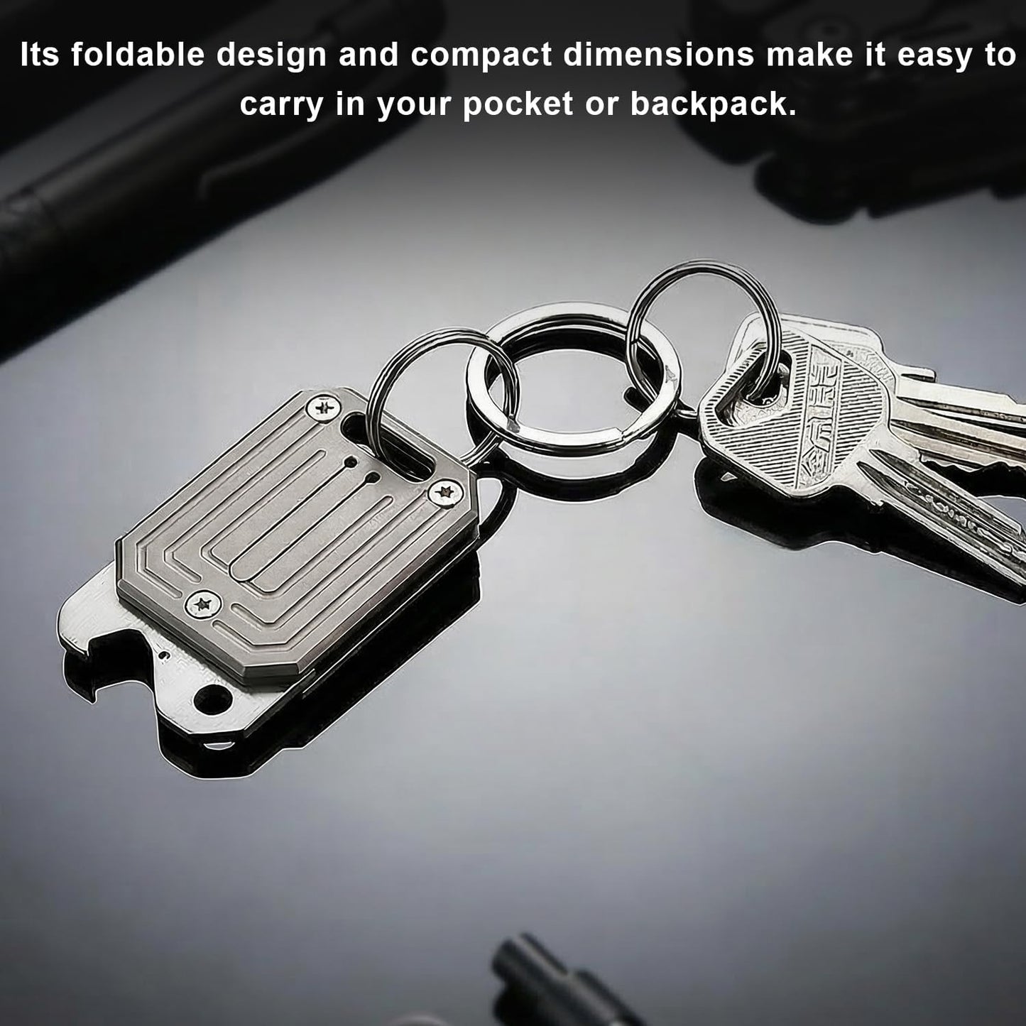 Cuchillo plegable acero inox cubierta titanio camping