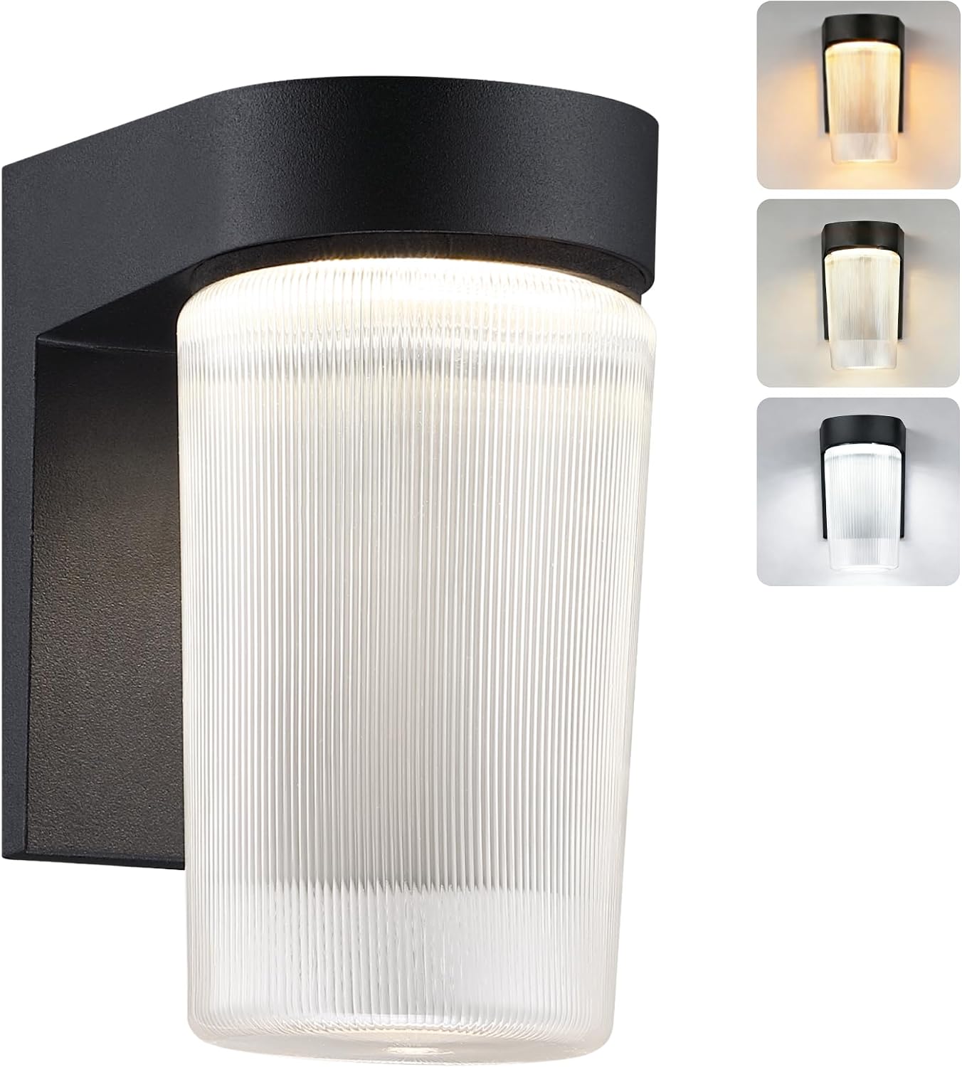Farol LED pared exterior aluminio negro 3CCT 11W 800lm