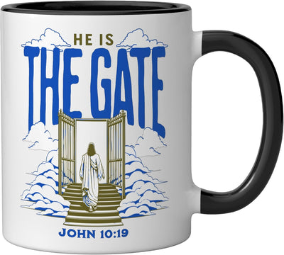 Taza Cerámica Frase Bíblica Juan 10 19 Negro/Blanco