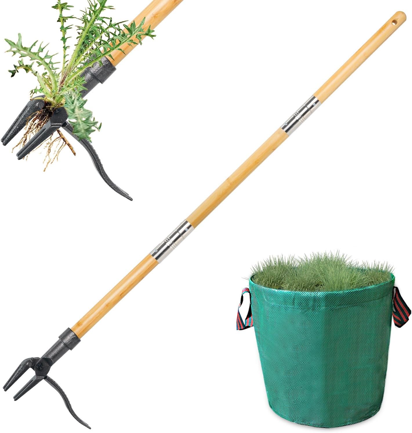Herramienta deshierbe jardinería 49pulg diente león