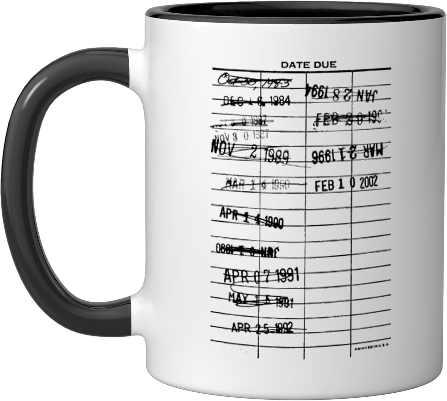 Taza cerámica Library Checkout Card Due Date para Bookworm Reader