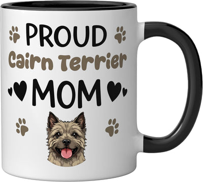 Taza cerámica para amante del perro Cairn Terrier negro/blanco