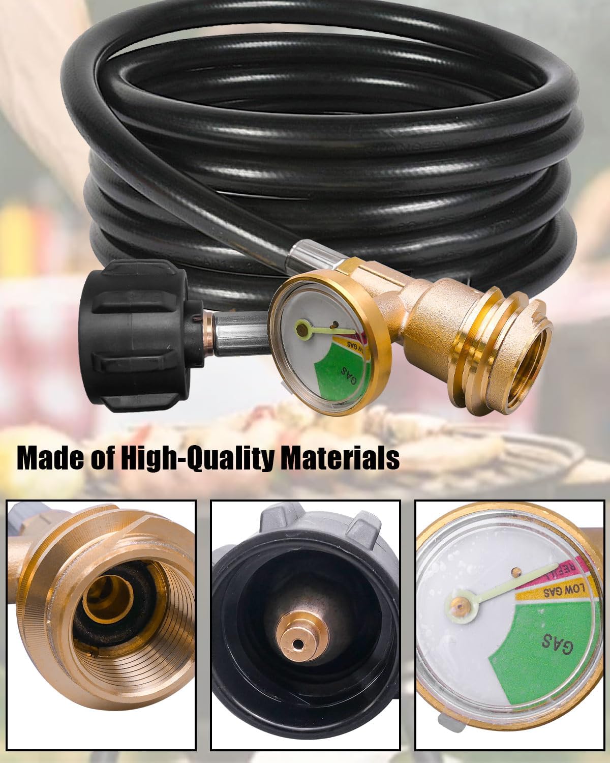 Manguera extensión tanque propano 12ft adaptador QCC1 RV