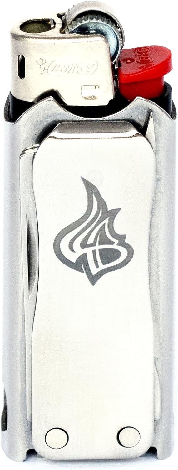Funda encendedor acero inox micro compacta multiherramienta