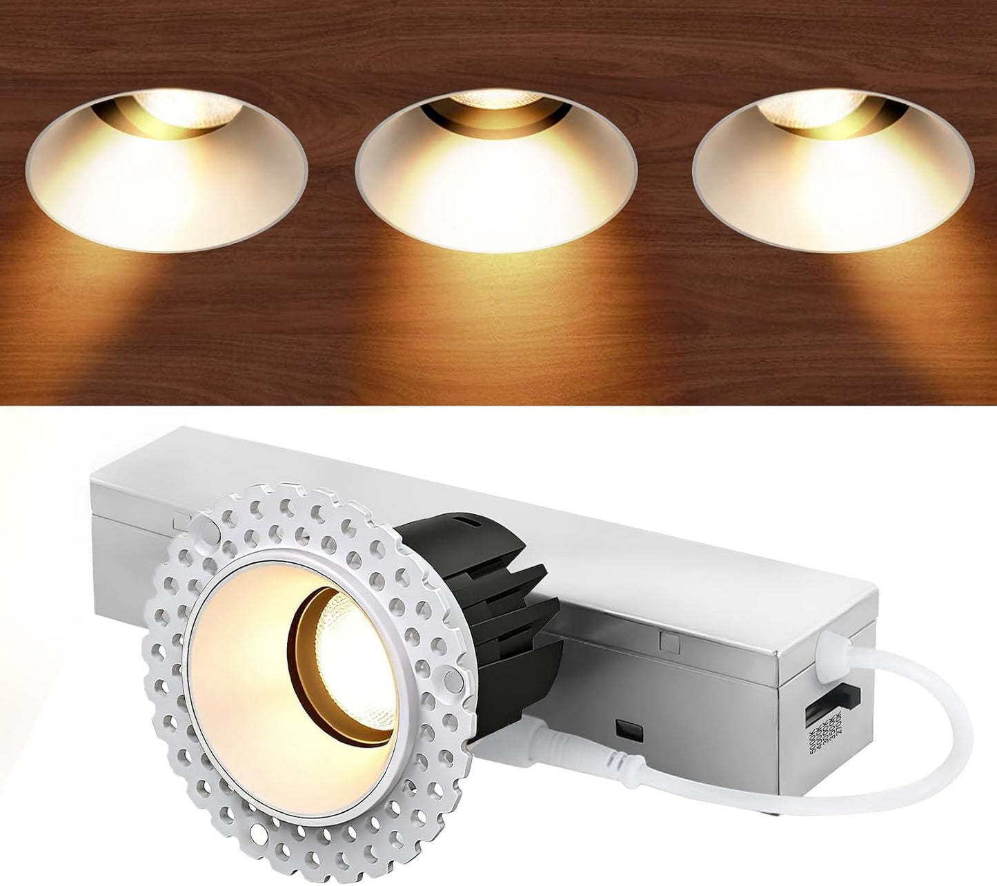 Luces empotrables 2pulg luz blanca impermeable baño sala dormitorio