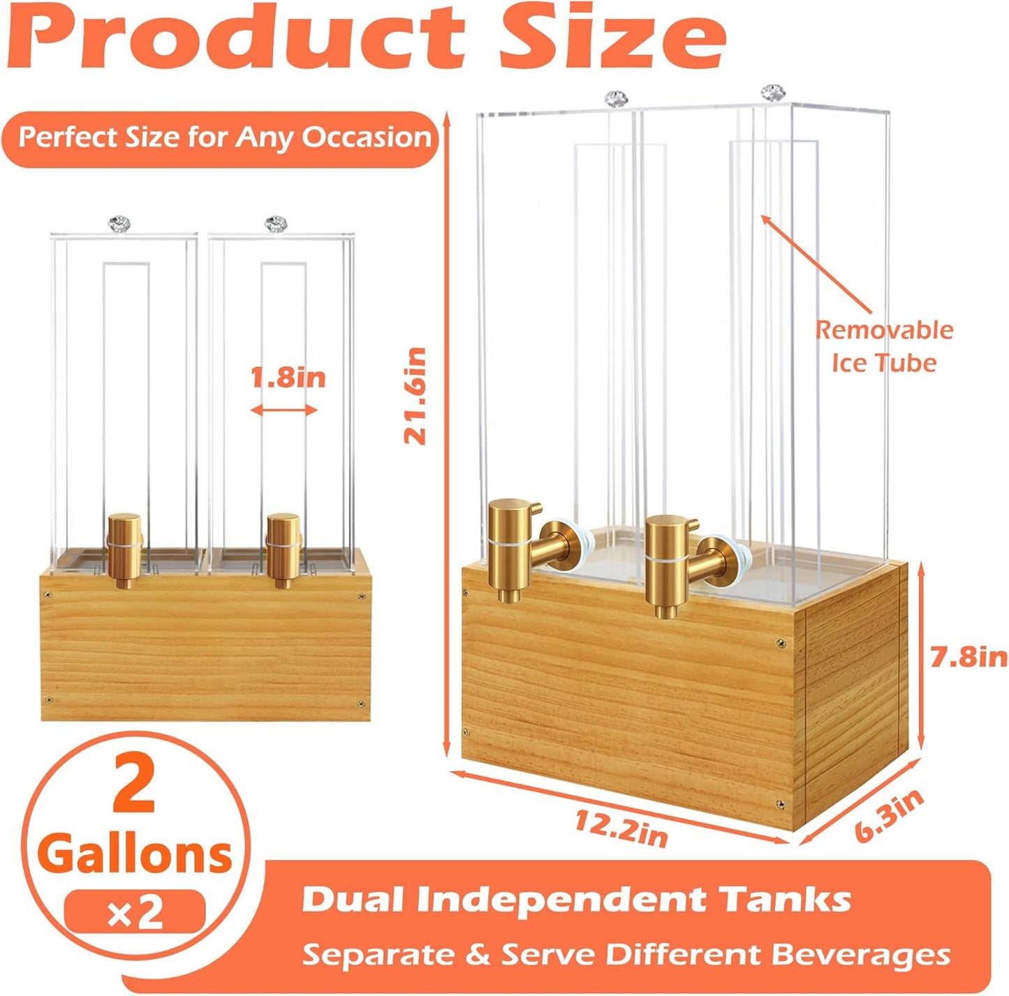 Dispensador bebidas soporte madera 4gal