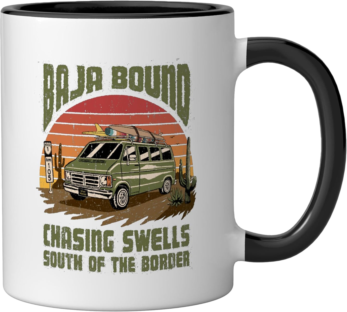 Taza Cerámica Viaje Costa Pacífica Negro/Blanco