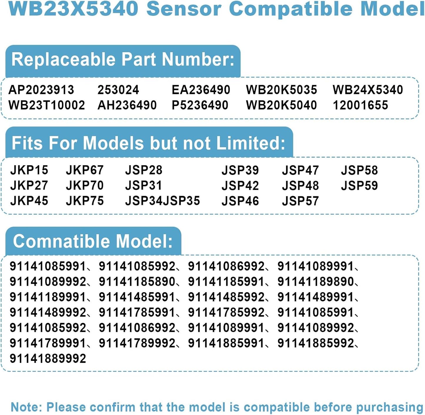 Sensor de temperatura horno gas compatible GE reemplaza WB23X5340