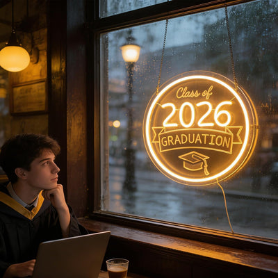 Luz LED Class of 2026 USB regulable para graduado