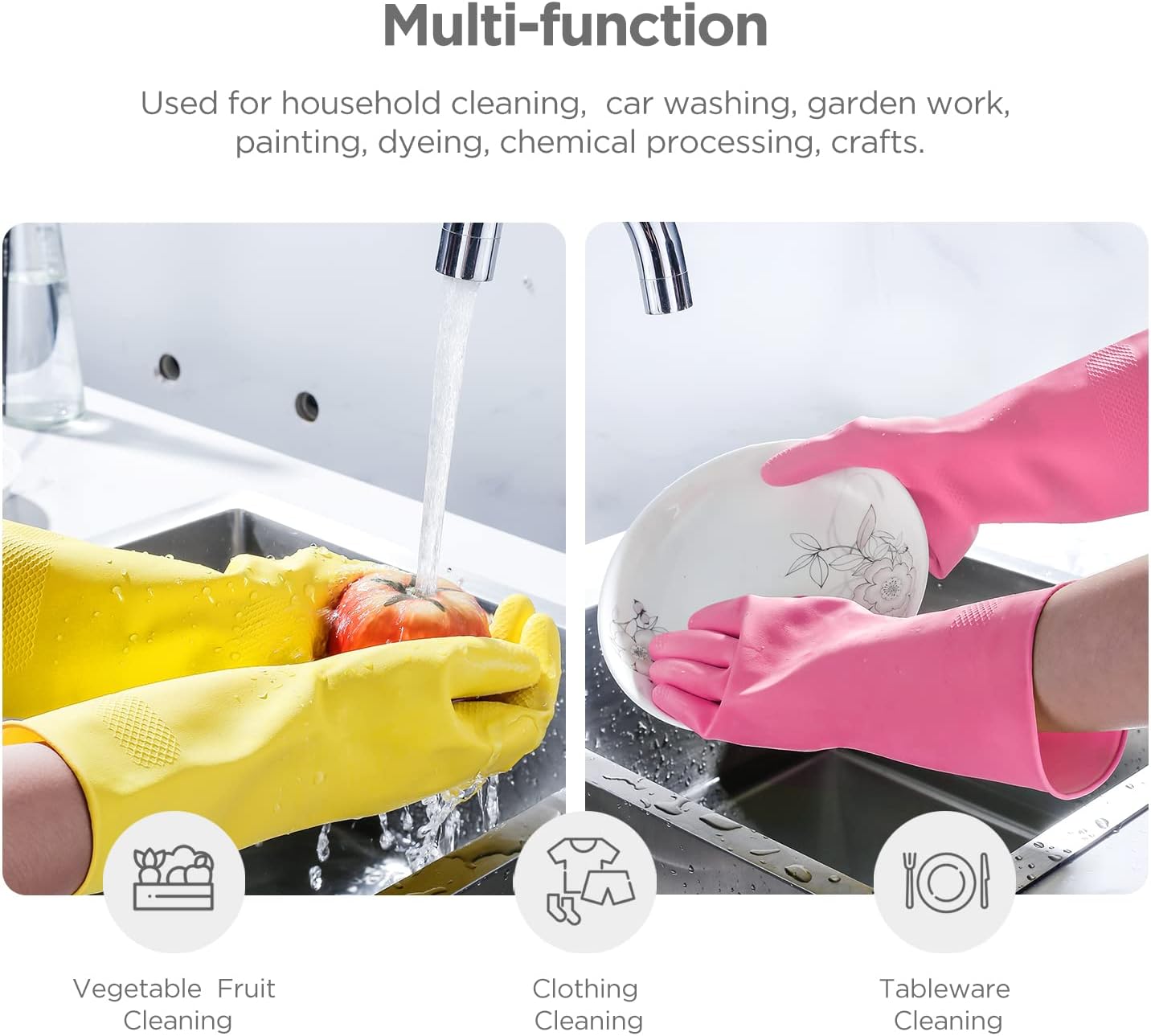 Guantes goma para lavar platos cocina reutilizables