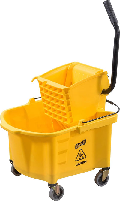 Set cubeta fregar escurridor ruedas 3pulg capacidad 26qt amarillo