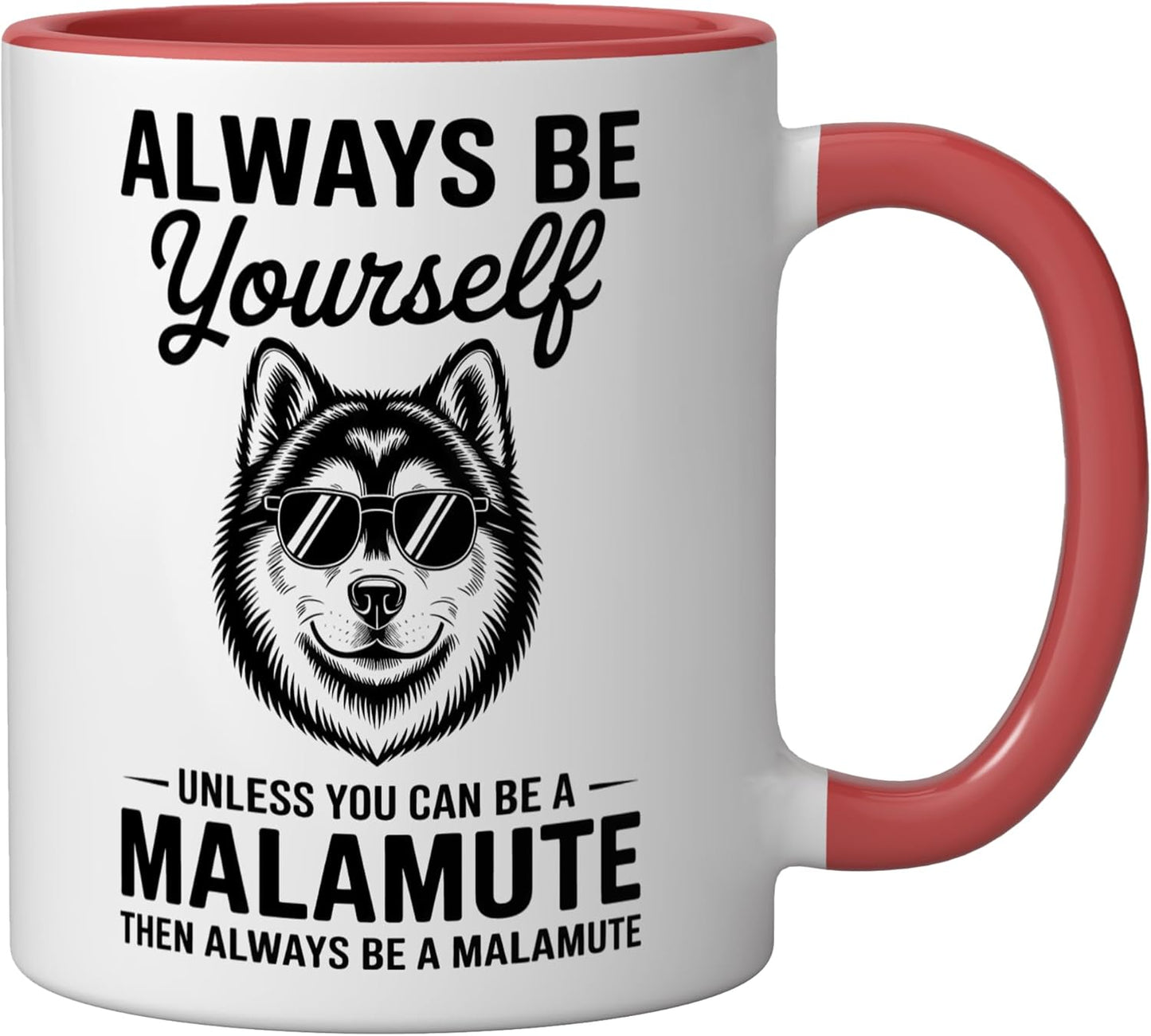Taza Cerámica Perro Malamute Rojo/Blanco