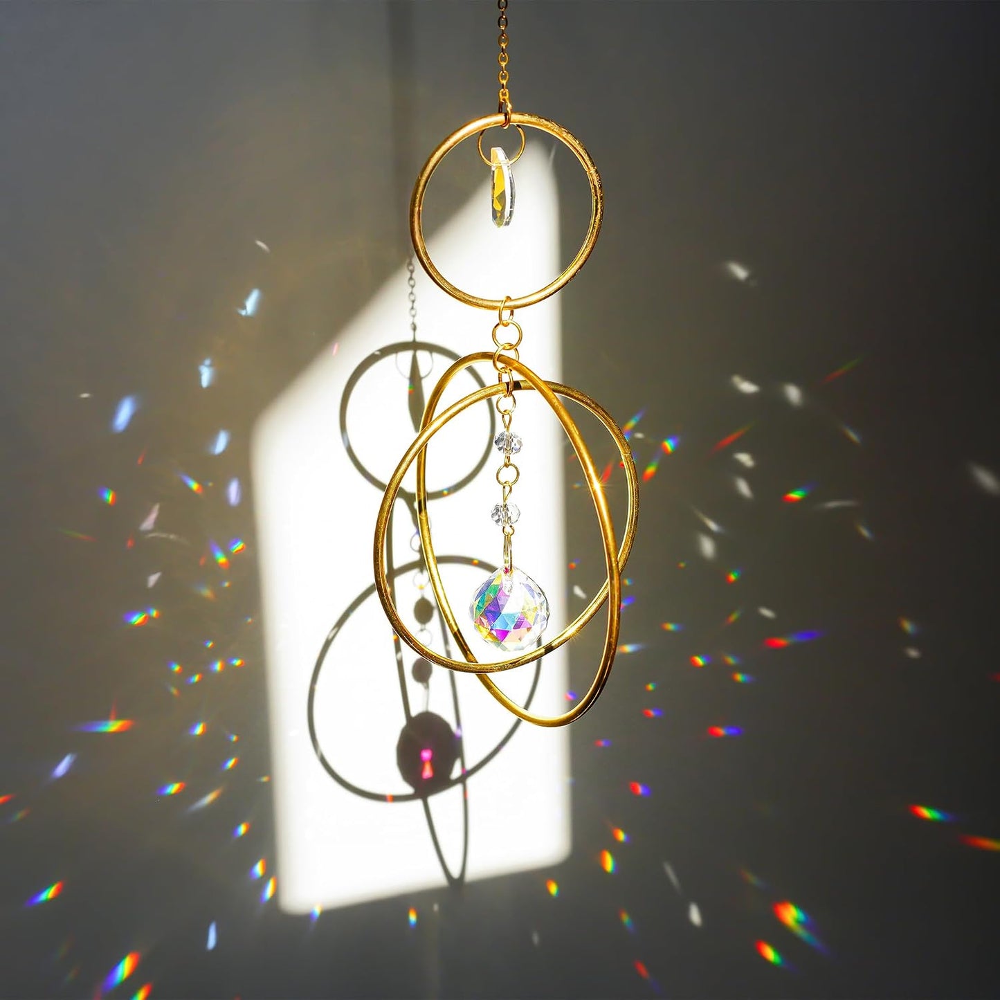 Atrapasoles cristal rotación anillo decoración ventana