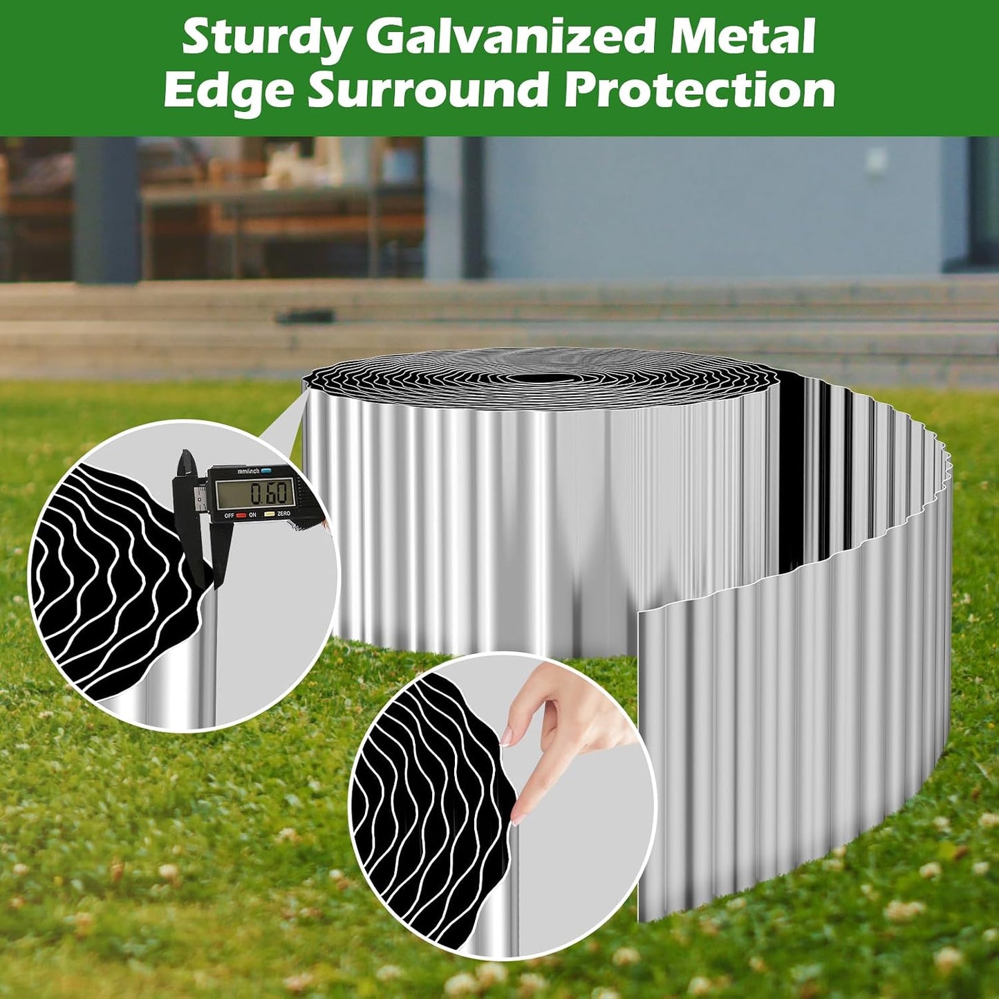 Borde metal corrugado jardín 6pulg x20ft cama flores
