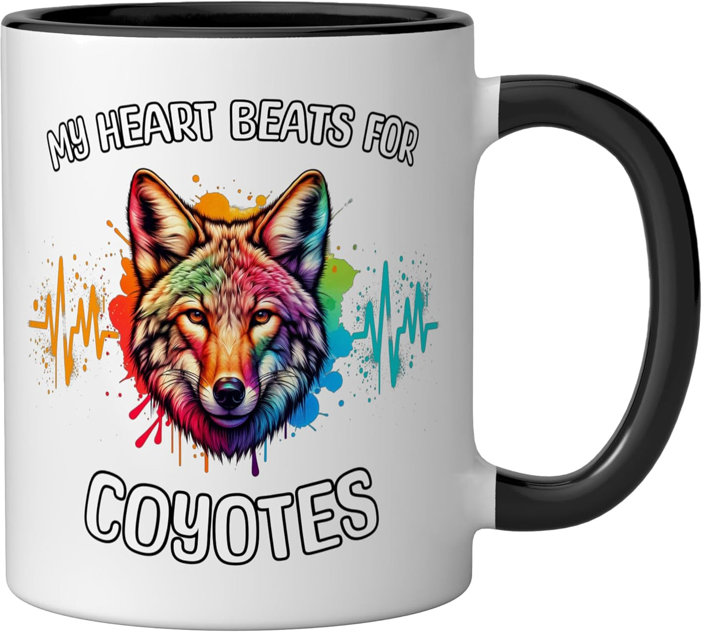 Taza cerámica Coyote ECG negra/blanca
