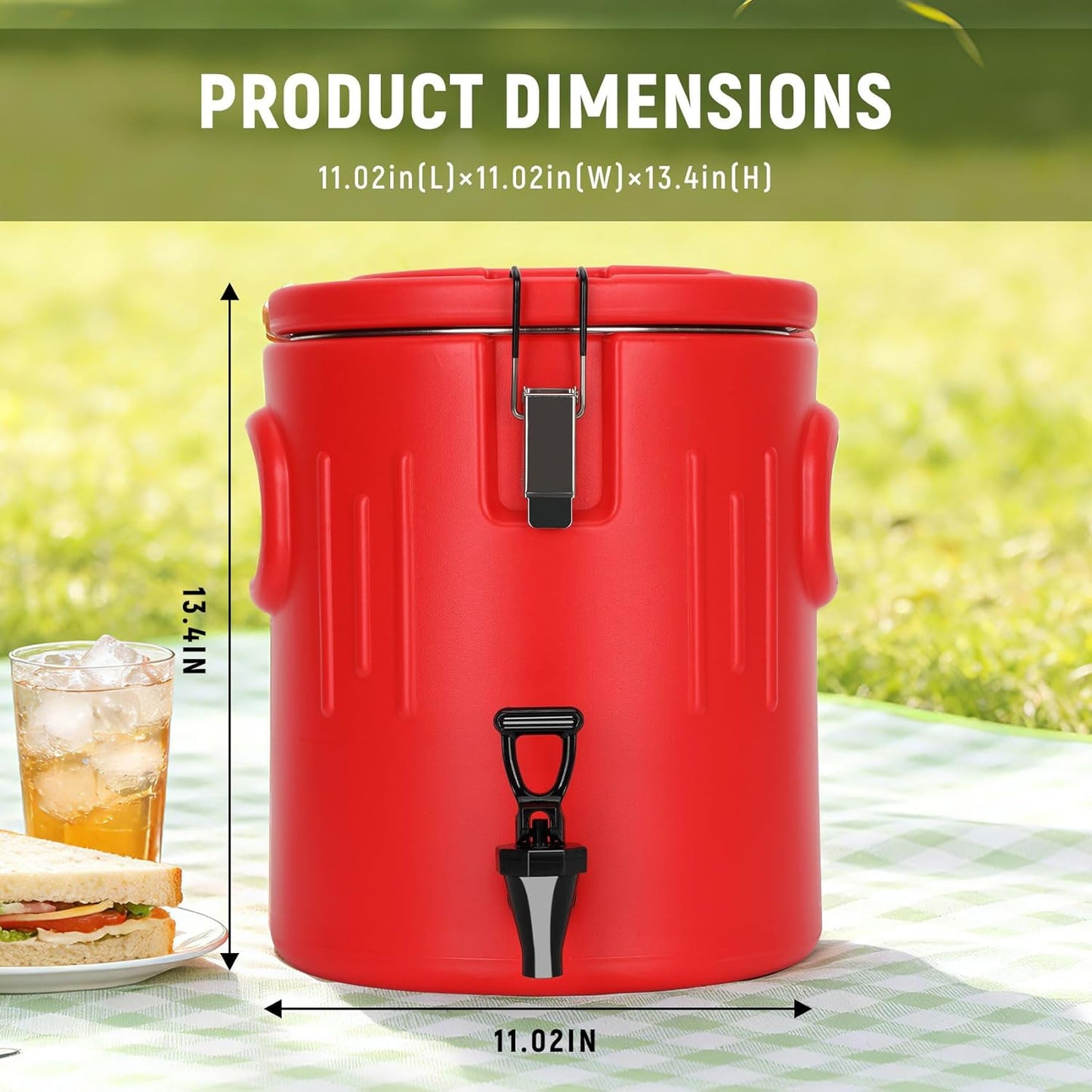 Dispensador bebidas acero inox 5.2gal con hielo