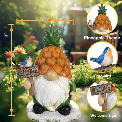 Gnomos piña decoración jardín patio estatua regalo mujer