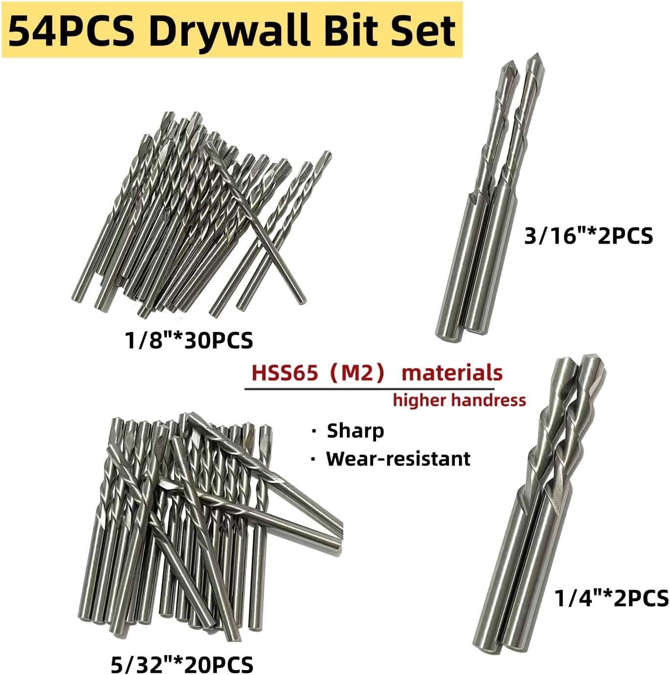 54 Pzas herramientas corte yeso HSS65 M2 para sierra espiral