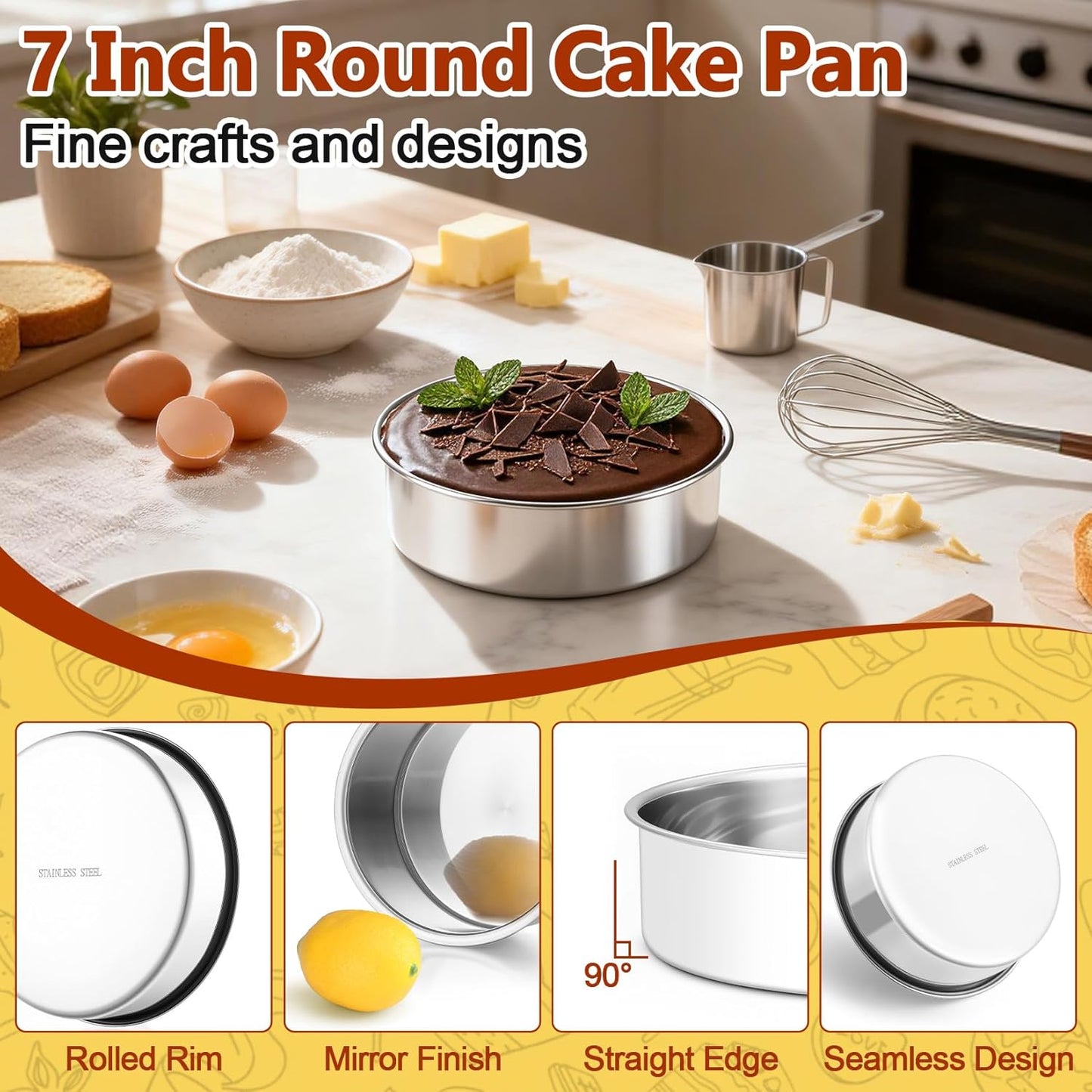 Molde pasteles 7pulg acero inox apto horno lavavajillas