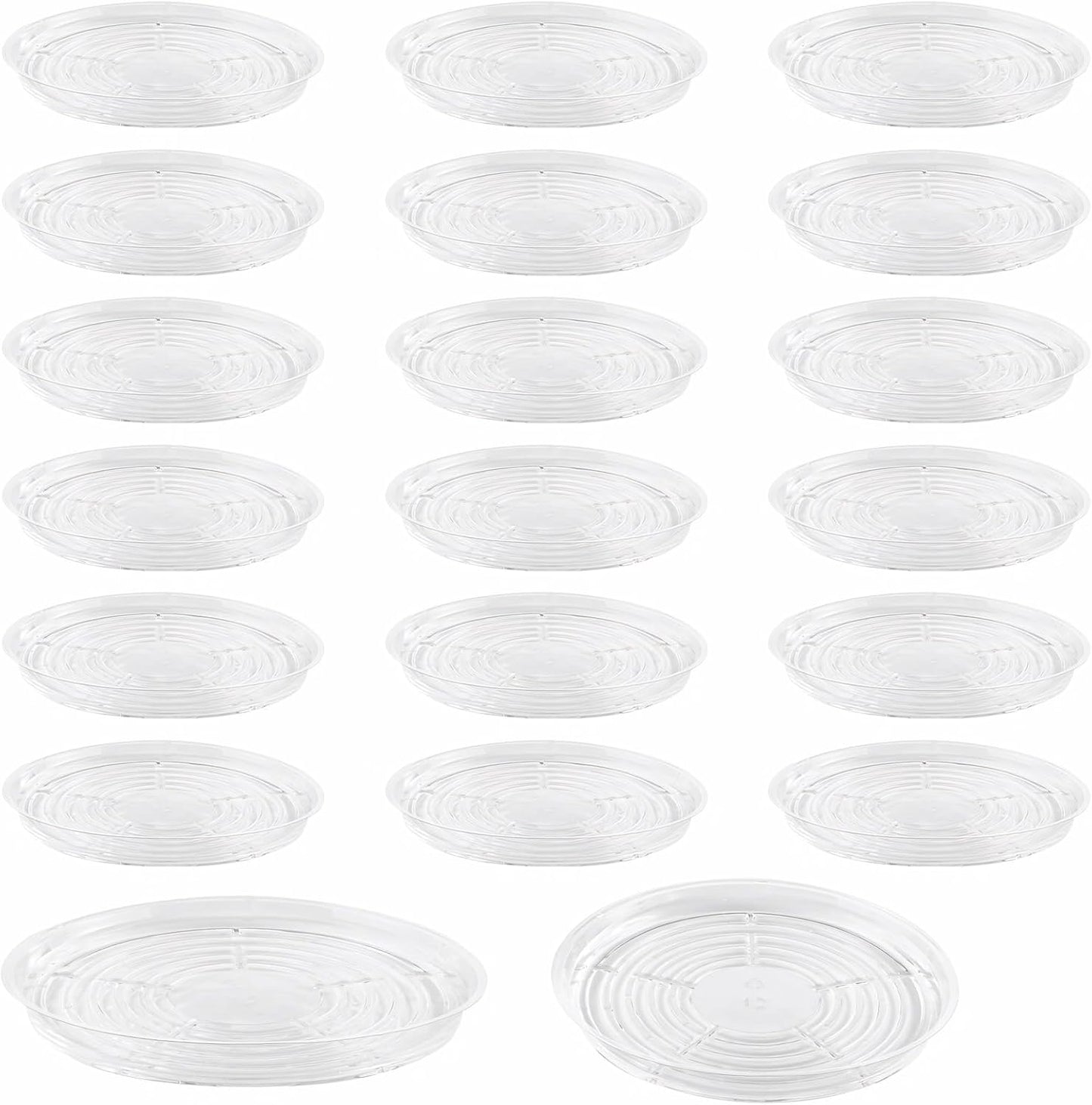 Set 20 bandejas plástico transparente 12pulg para plantas