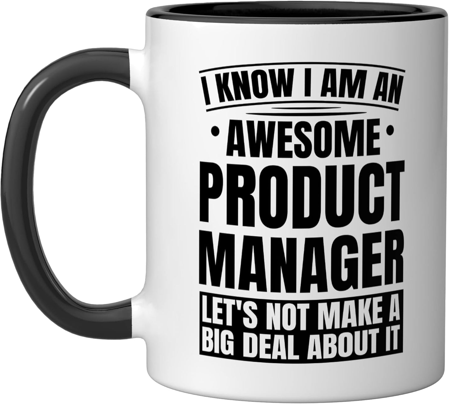 Taza cerámica para product manager en negro/blanco