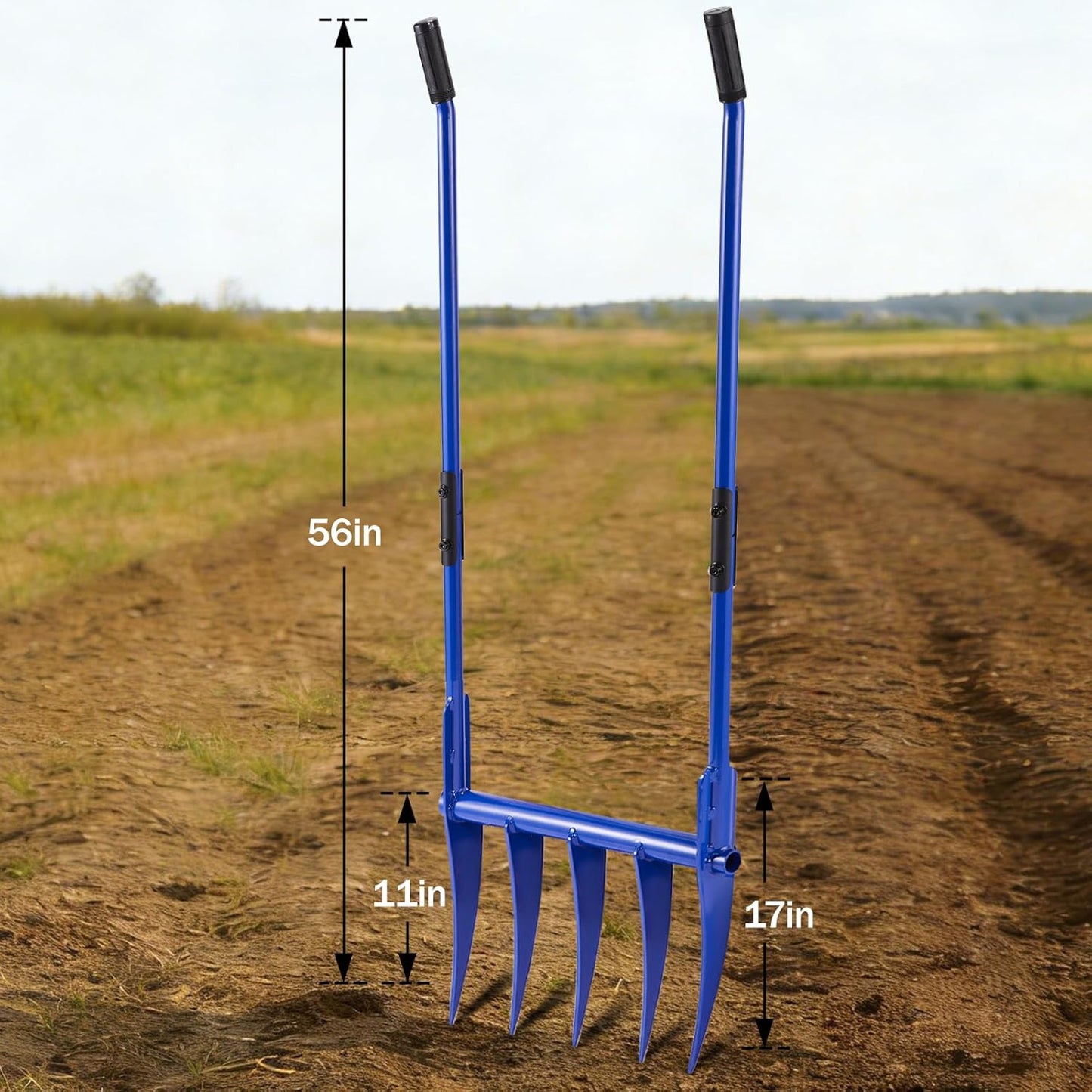 Broadfork 56pulg herramientas jardín ergonómicas