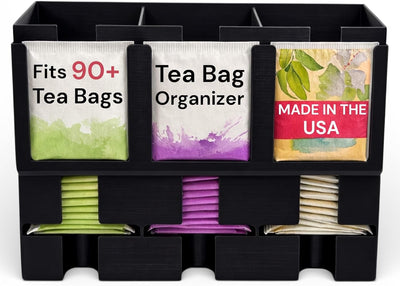 Organizador bolsas té capacidad 90+ encimera gabinete