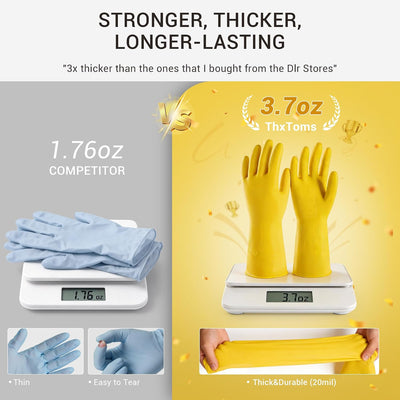 3 Pzas Guantes Goma Reutilizables para Hogar Cocina Baño