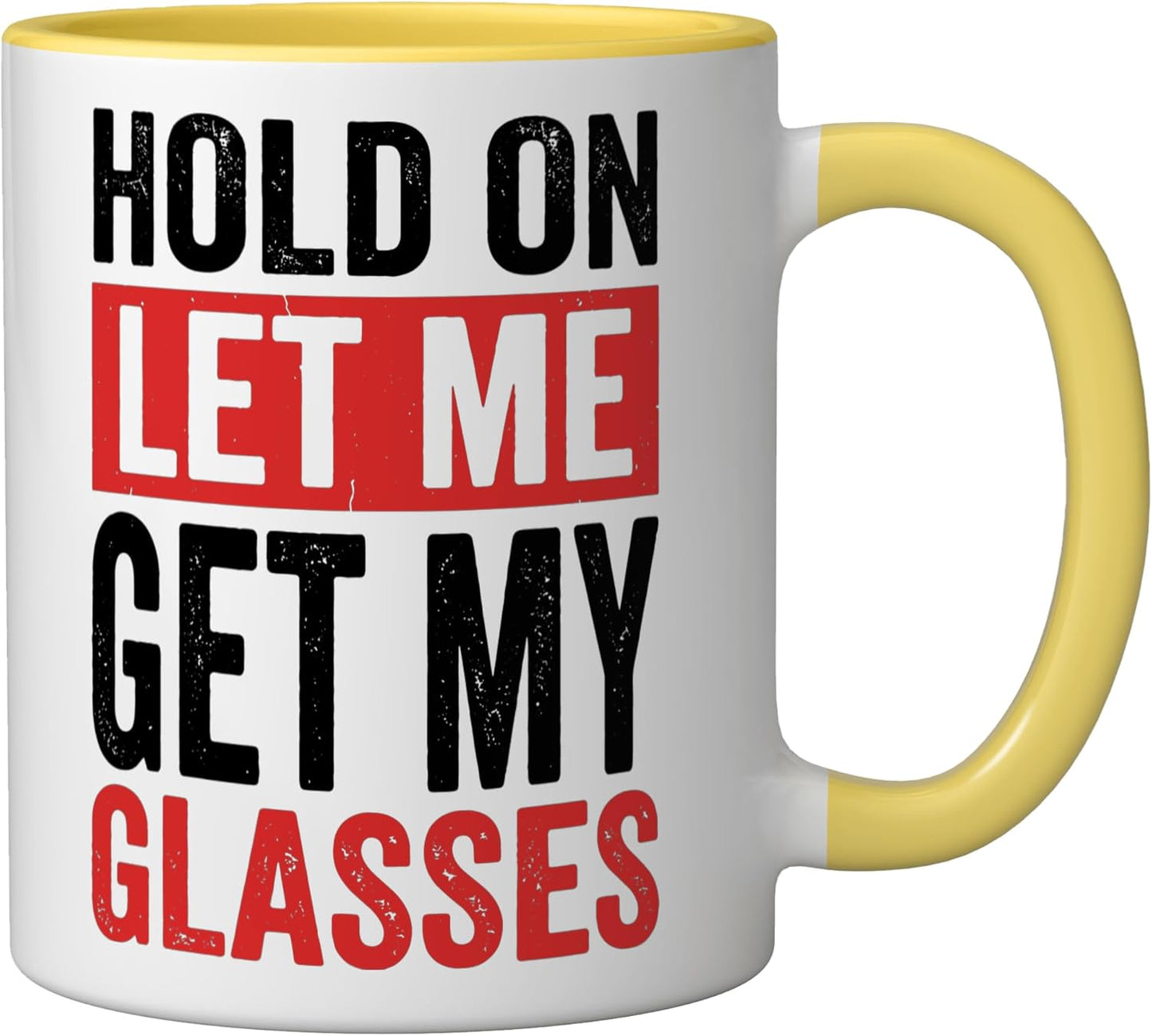 Taza Cerámica para Gafas Amarillo/Blanco