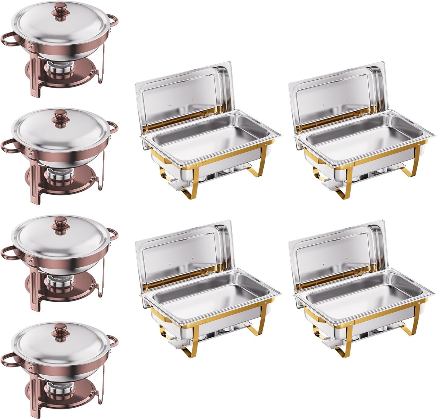 Juego de platos calentadores de acero inoxidable 18/8 para buffet y eventos